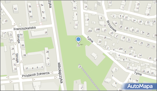 Sosnowiec, Mikołajczyka Stanisława, 13, mapa Sosnowca