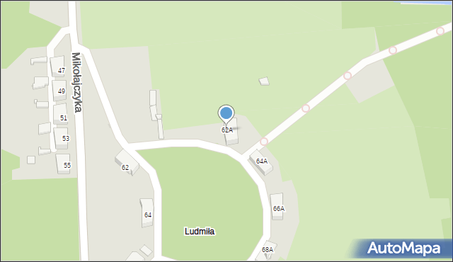 Sosnowiec, Mikołajczyka Stanisława, 62A, mapa Sosnowca
