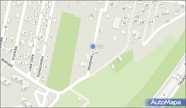 Sosnowiec, Miodowa, 11, mapa Sosnowca