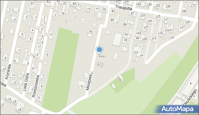 Sosnowiec, Miodowa, 7, mapa Sosnowca