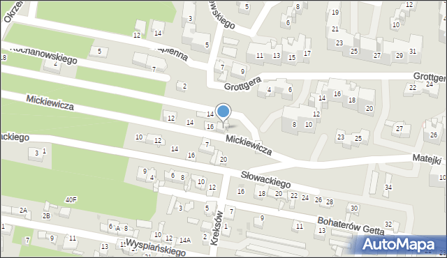 Sosnowiec, Mickiewicza Adama, 16/I, mapa Sosnowca