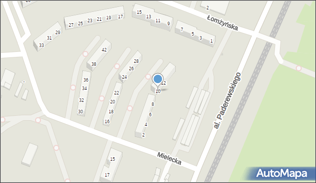 Sosnowiec, Mielecka, 10, mapa Sosnowca