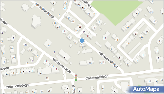 Śrem, Michałowskiego, 5, mapa Śrem