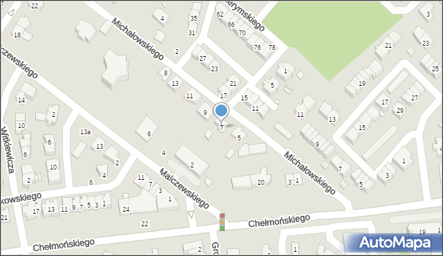 Śrem, Michałowskiego, 7, mapa Śrem