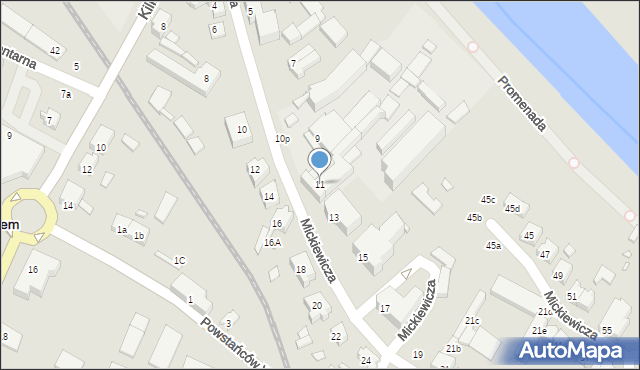 Śrem, Mickiewicza Adama, 11, mapa Śrem
