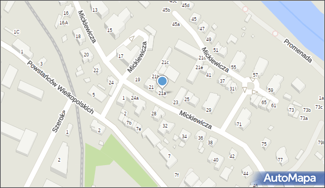 Śrem, Mickiewicza Adama, 21a, mapa Śrem