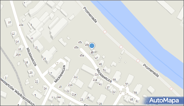 Śrem, Mickiewicza Adama, 45, mapa Śrem