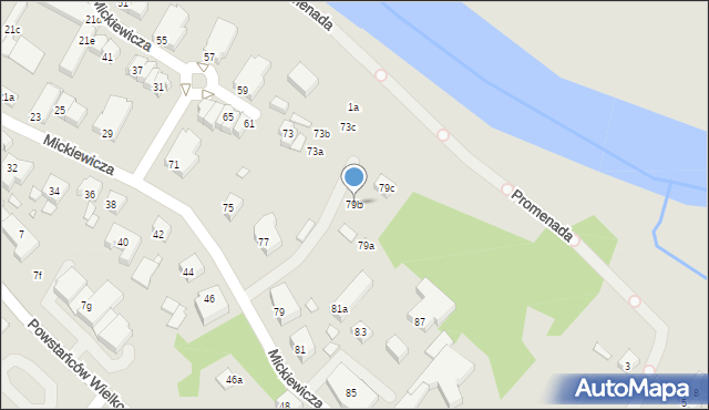 Śrem, Mickiewicza Adama, 79b, mapa Śrem