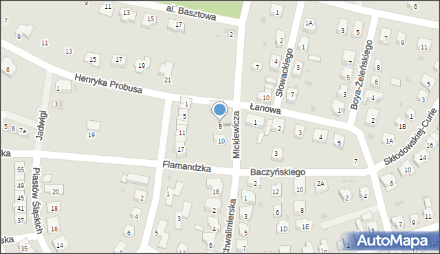 Środa Śląska, Mickiewicza Adama, 8, mapa Środa Śląska