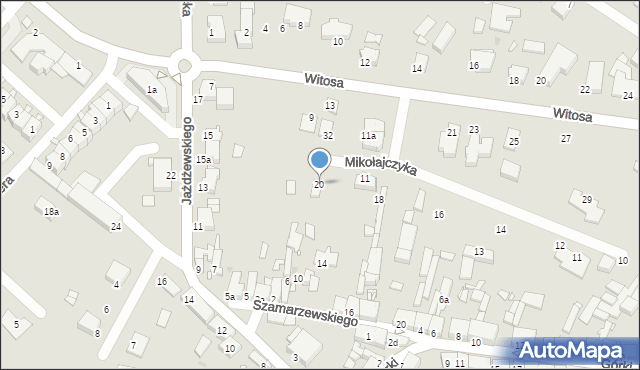 Środa Wielkopolska, Mikołajczyka Stanisława, 20, mapa Środa Wielkopolska