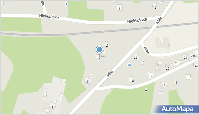Stąporków, Miła, 9, mapa Stąporków
