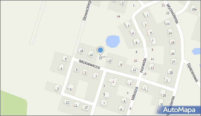 Stara Kiszewa, Mickiewicza Adama, 12, mapa Stara Kiszewa