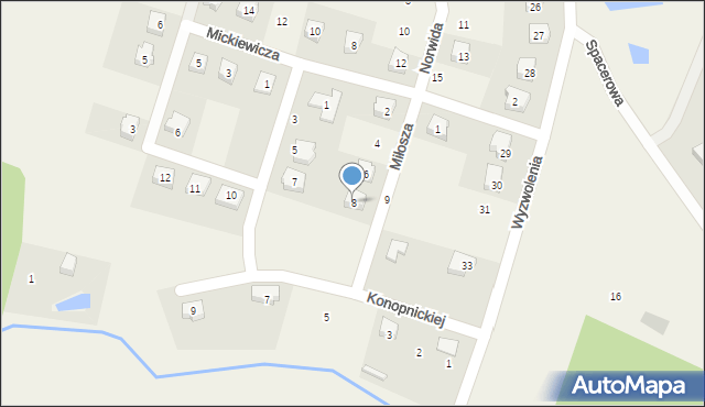 Stara Kiszewa, Miłosza Czesława, 8, mapa Stara Kiszewa