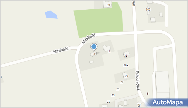 Stara Wieś, Mirabelki, 3, mapa Stara Wieś