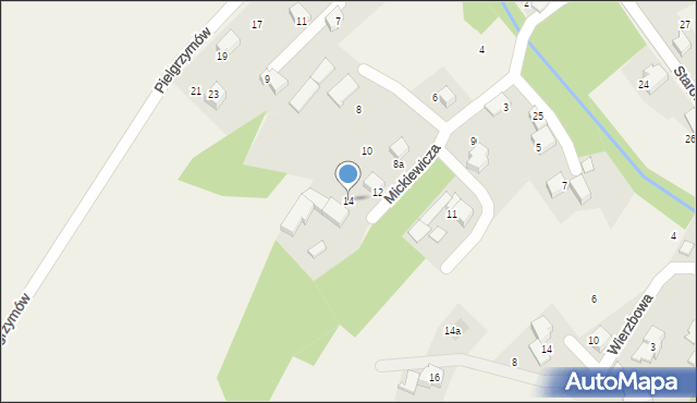 Stara Wieś, Mickiewicza Adama, 14, mapa Stara Wieś