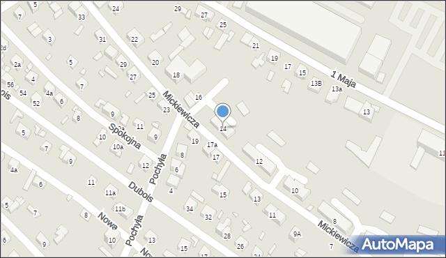 Starachowice, Mickiewicza Adama, 14, mapa Starachowic