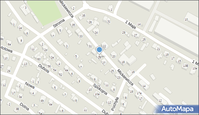 Starachowice, Mickiewicza Adama, 29, mapa Starachowic