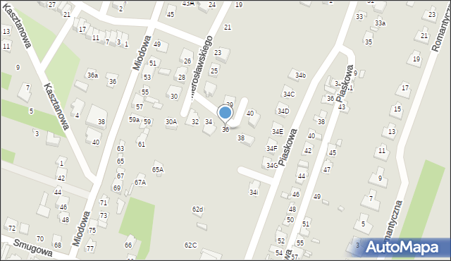 Starachowice, Mierosławskiego Ludwika, gen., 36, mapa Starachowic