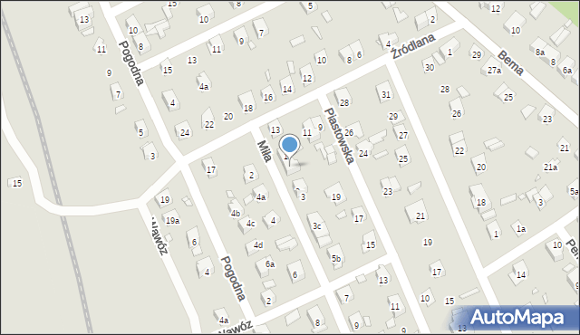 Starachowice, Miła, 1a, mapa Starachowic