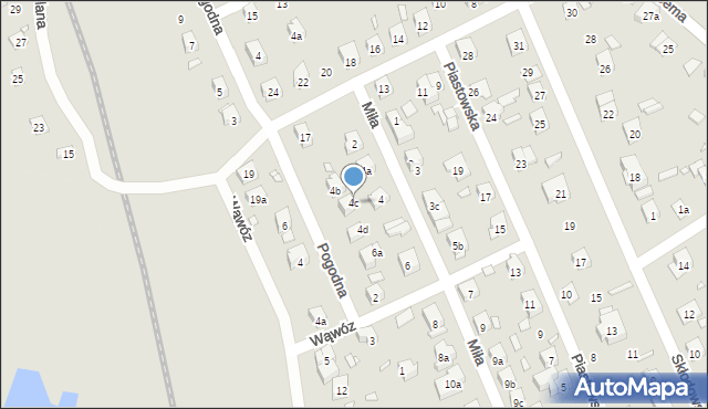 Starachowice, Miła, 4c, mapa Starachowic