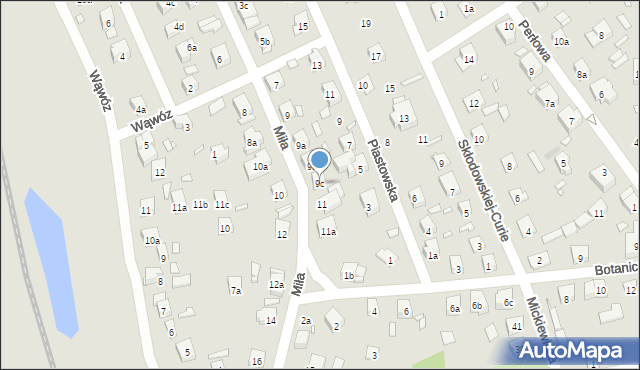 Starachowice, Miła, 9c, mapa Starachowic