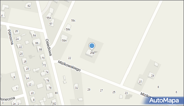 Stare Babice, Mizikowskiego Władysława, mjr., 20a, mapa Stare Babice