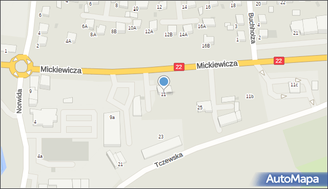 Starogard Gdański, Mickiewicza Adama, 11, mapa Starogard Gdański