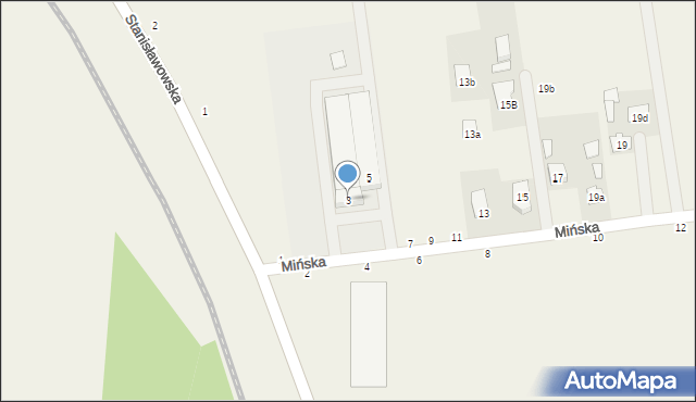 Stojadła, Mińska, 3, mapa Stojadła