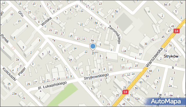 Stryków, Mickiewicza Adama, 10, mapa Stryków
