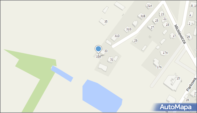 Strzegowo, Mickiewicza Adama, 33A, mapa Strzegowo