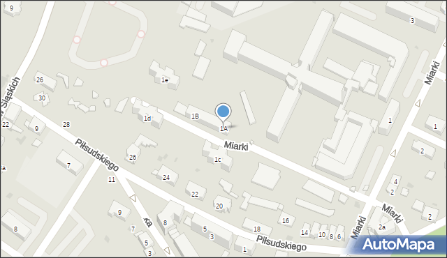 Strzelce Opolskie, Miarki Karola, 1A, mapa Strzelce Opolskie