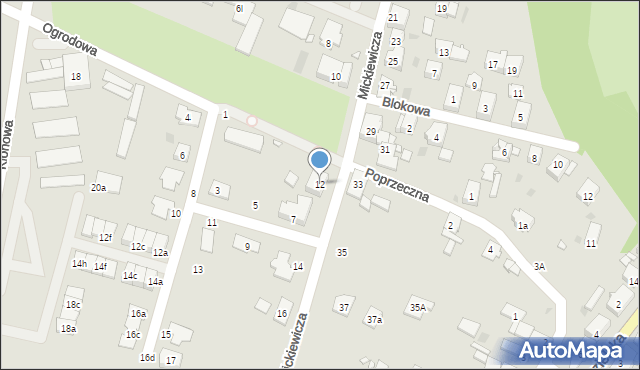 Strzelce Opolskie, Mickiewicza Adama, 12, mapa Strzelce Opolskie