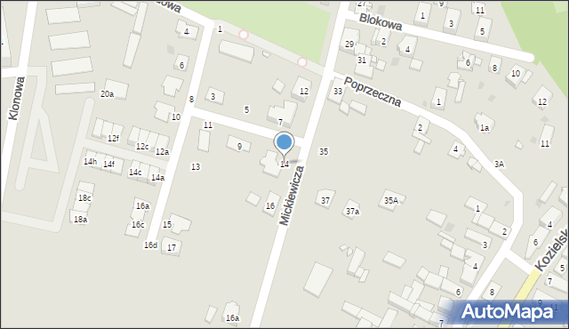 Strzelce Opolskie, Mickiewicza Adama, 14, mapa Strzelce Opolskie