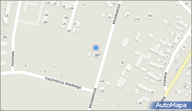 Strzelce Opolskie, Mickiewicza Adama, 16a, mapa Strzelce Opolskie