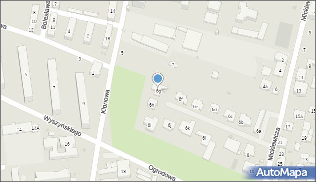 Strzelce Opolskie, Mickiewicza Adama, 6g, mapa Strzelce Opolskie