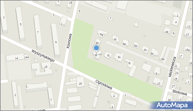 Strzelce Opolskie, Mickiewicza Adama, 6i, mapa Strzelce Opolskie