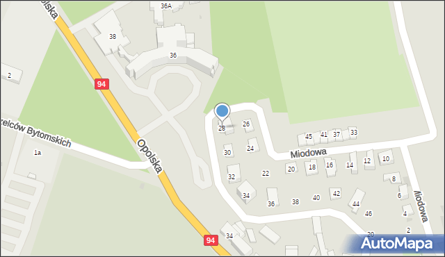 Strzelce Opolskie, Miodowa, 28, mapa Strzelce Opolskie