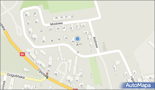 Strzelce Opolskie, Miodowa, 46, mapa Strzelce Opolskie