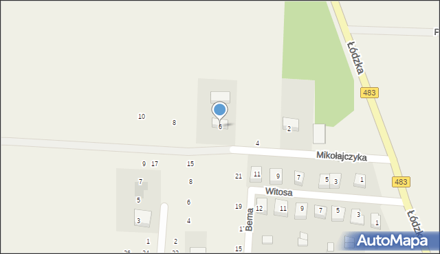 Strzelce Wielkie, Mikołajczyka Stanisława, 6, mapa Strzelce Wielkie