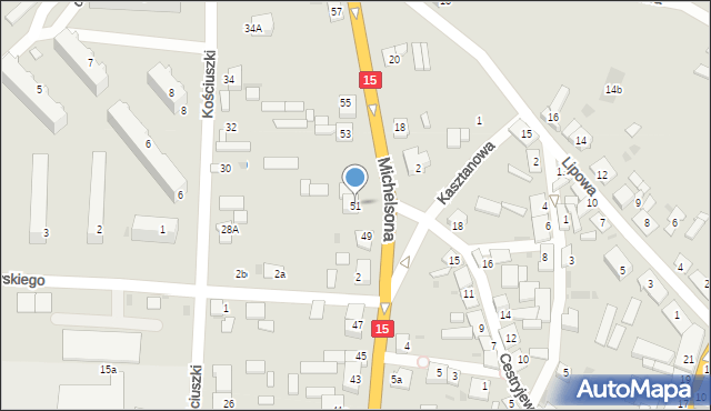 Strzelno, Michelsona, 51, mapa Strzelno