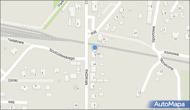 Strzelno, Miradzka, 1, mapa Strzelno