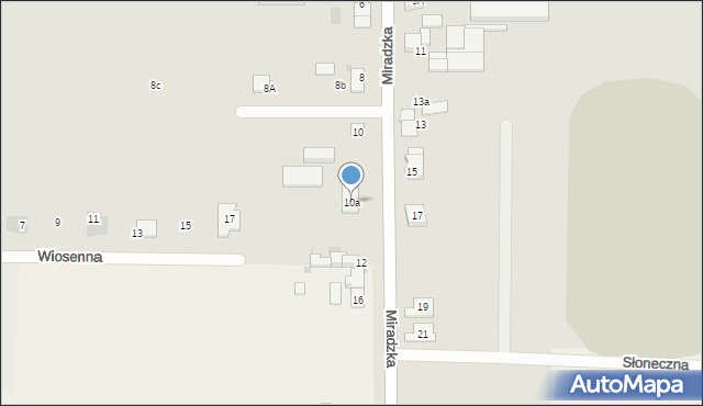Strzelno, Miradzka, 10a, mapa Strzelno