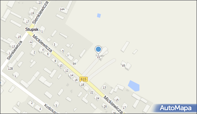Stupsk, Mickiewicza Adama, 11, mapa Stupsk