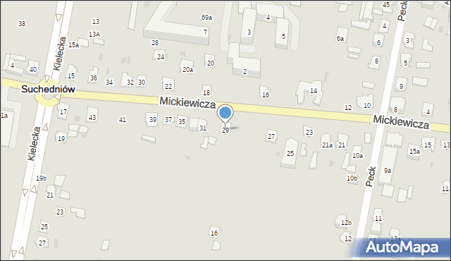 Suchedniów, Mickiewicza Adama, 29, mapa Suchedniów