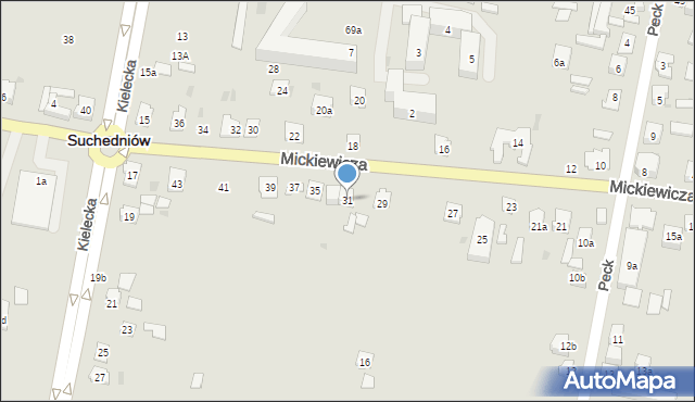 Suchedniów, Mickiewicza Adama, 31, mapa Suchedniów