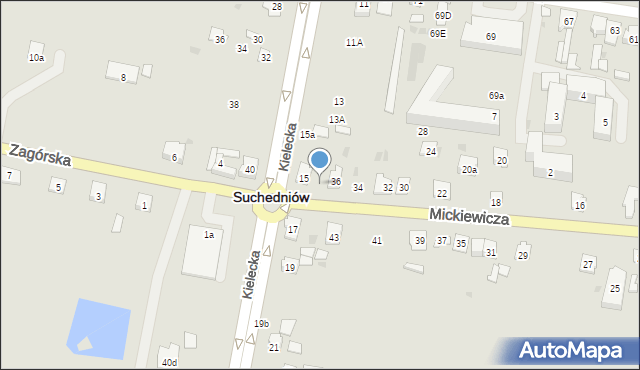 Suchedniów, Mickiewicza Adama, 36a, mapa Suchedniów