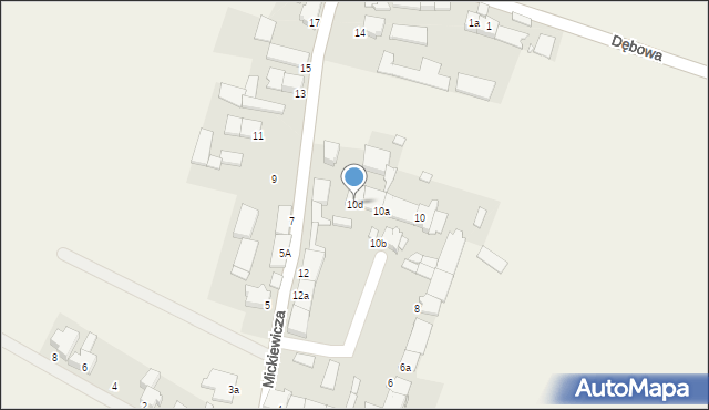 Suchodaniec, Mickiewicza Adama, 10d, mapa Suchodaniec