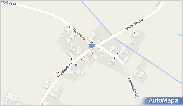 Suchodaniec, Mickiewicza Adama, 40, mapa Suchodaniec
