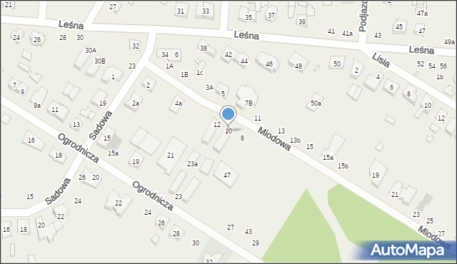 Suchy Las, Miodowa, 10, mapa Suchy Las