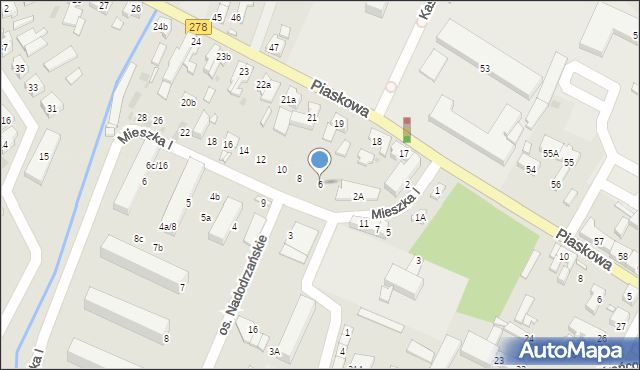 Sulechów, Mieszka I, 6, mapa Sulechów